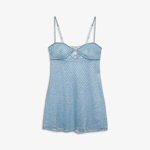 For Love & Lemons - Blue Glitter Slip Dress